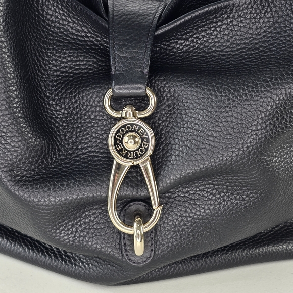 Dooney & Bourke Large Pebble Grain Logo Lock Hobo Bag in Black Leather - Picture 6 of 14